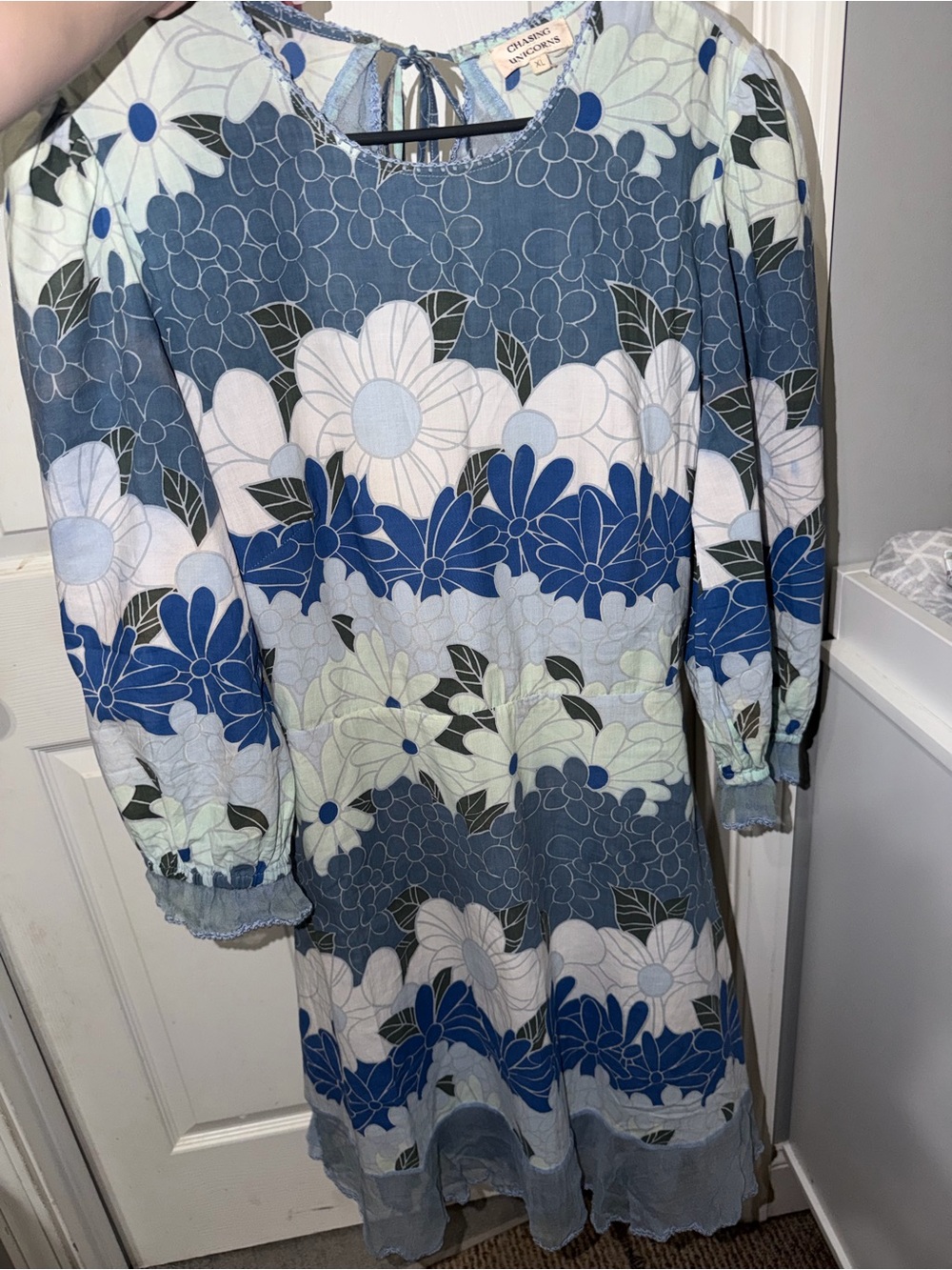 💥 Chasing unicorns Floral Blue Mini Dress - Picture 4 of 7